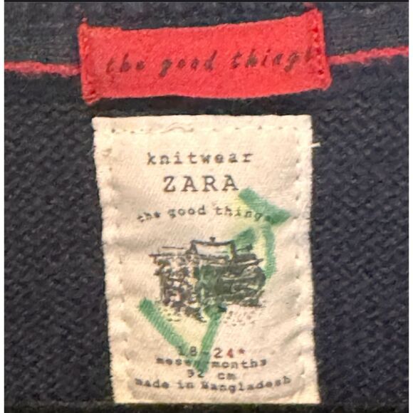 Zara Infant boys 18-24 mo. Navy Knit Zipper Jacket - Picture 4 of 4